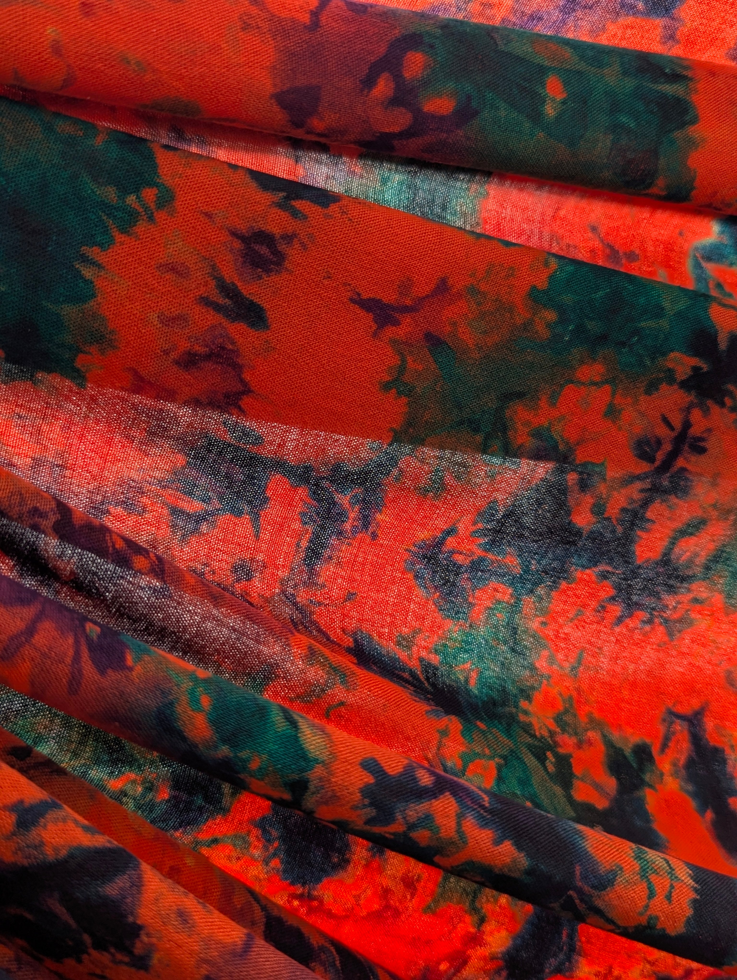 Rayon |Marble Orange Cosmos