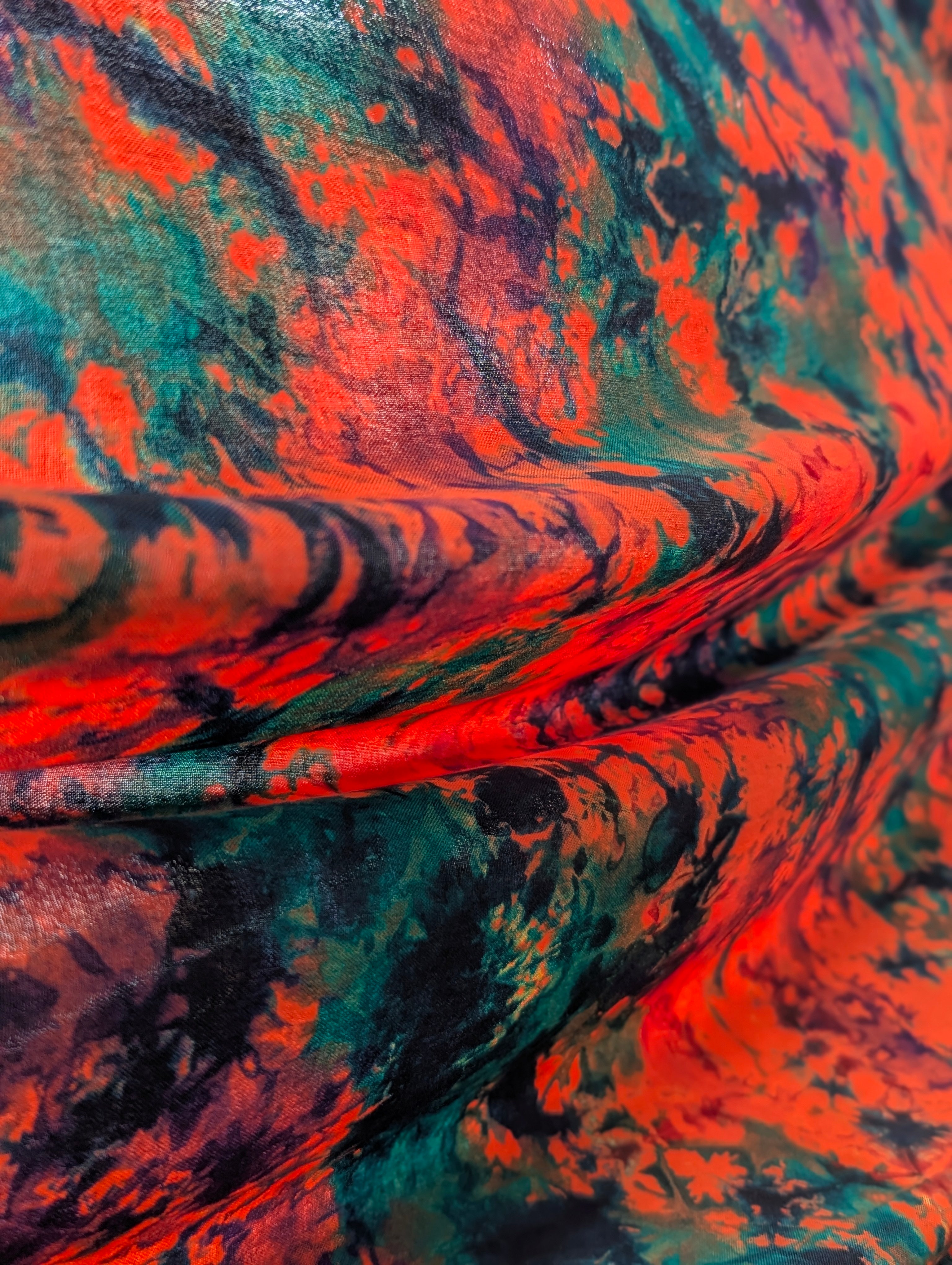 Rayon |Marble Orange Cosmos